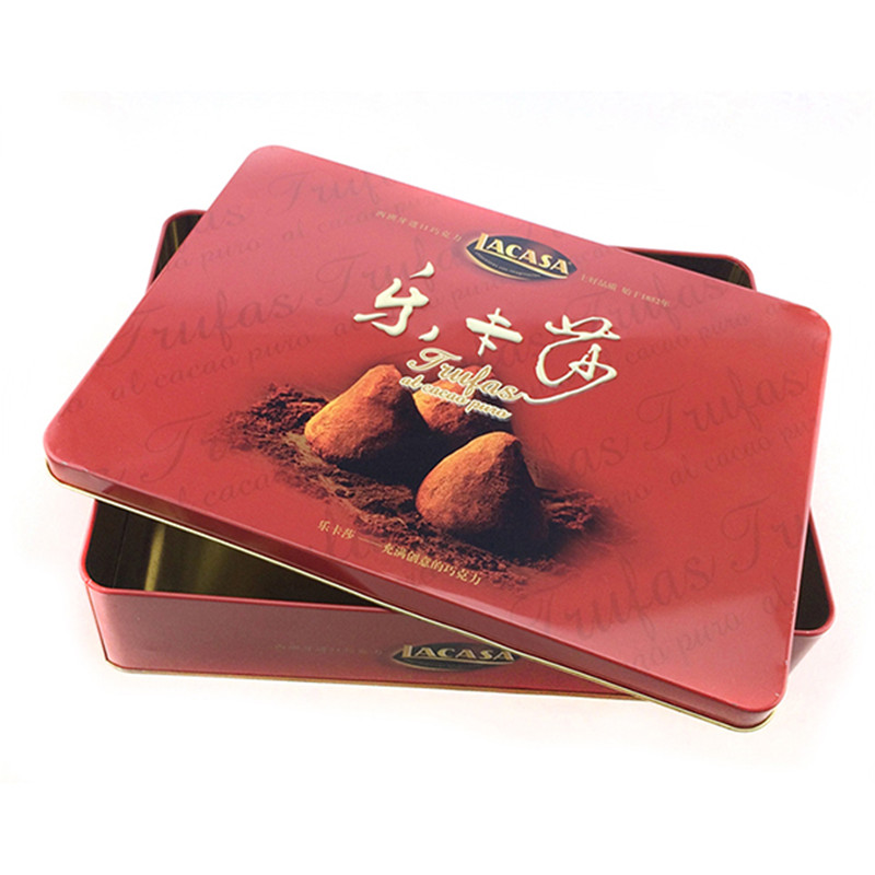 사용자 정의 세련 된 빈 사각형 초콜릿 깡통 상자