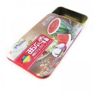 슬라이딩 뚜껑이 달린 빈 사각 미니 민트 캔디 주석 상자 2 피스