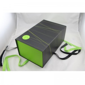 자석 접이식 종이 선물 포장 상자 리본