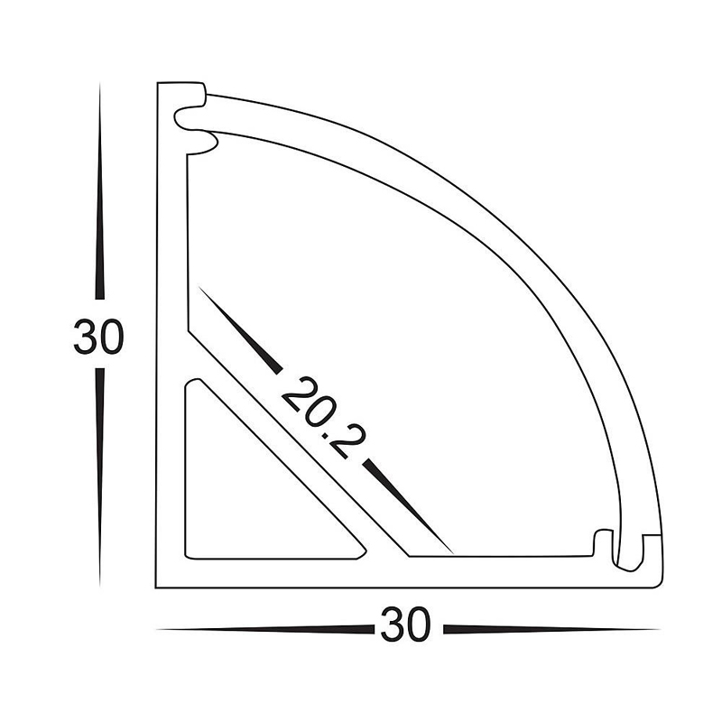 LED 가벼운 구석 알루미늄 LED 단면도 6063-T5 알루미늄 합금 알루미늄 선형 빛