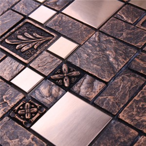 hyj15 30 * 300 도매 금속 함부로 유리, 수지 모자이크 타일