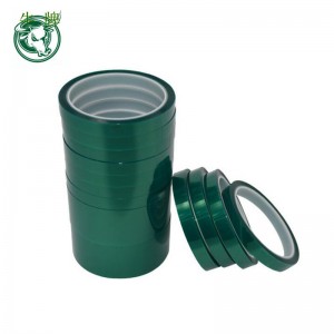 높은 온도 자동 붙여넣기 애완동물 그린 실리콘 고무 테이프 180degrees 방열 가루 래커 엄폐하다