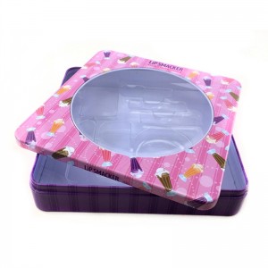 PVC 창을 가진 립글로스를위한 작은 정연한 화장 용 주석 상자