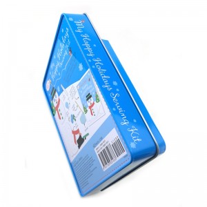 새로운 디자인 작은 사각형 크리스마스 선물 깡통 상자 창