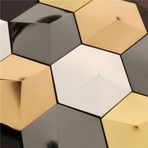 상단 arabesque 블랙 \u0026 황금 backsplash 모자이크 타일