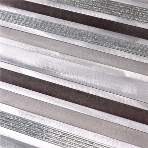 선형 알루미늄 믹스 유리 모자이크 벽 테두리 타일