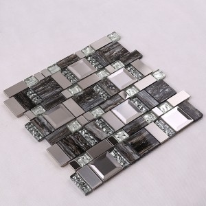 도매 골동품 모로코 모자이크 혼합 호일 전기 도금 유리 타일 벽 장식