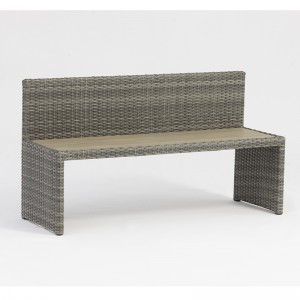 알루미늄 등나무 사각형 테이블 공원 벤치 야외 가구 우산의 구멍으로 설정