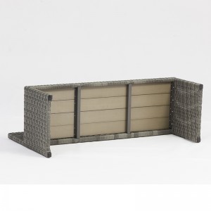 알루미늄 등나무 사각형 테이블 공원 벤치 야외 가구 우산의 구멍으로 설정