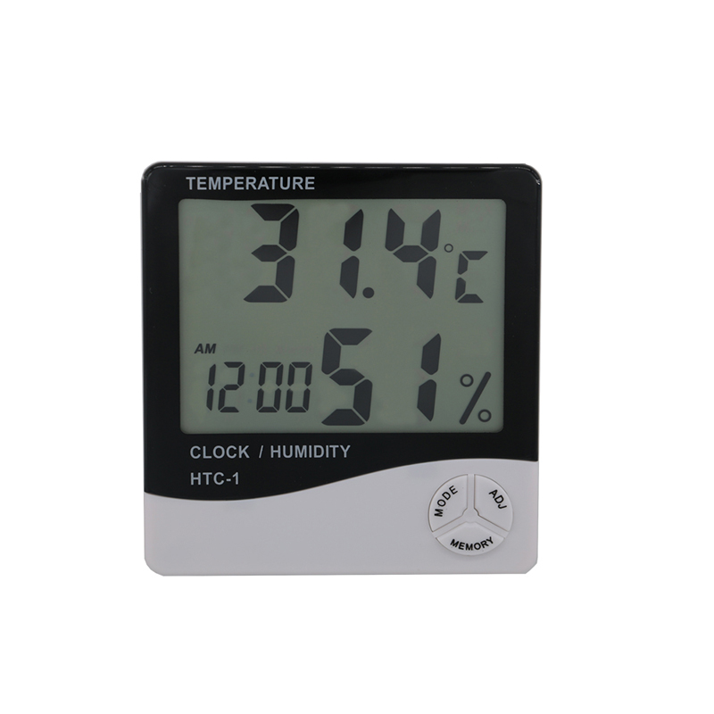 가정용 차량 온도 습도 측정기 시간 표시 및 대형 LCD 디스플레이 온도계 습도계가있는 내장형 시계