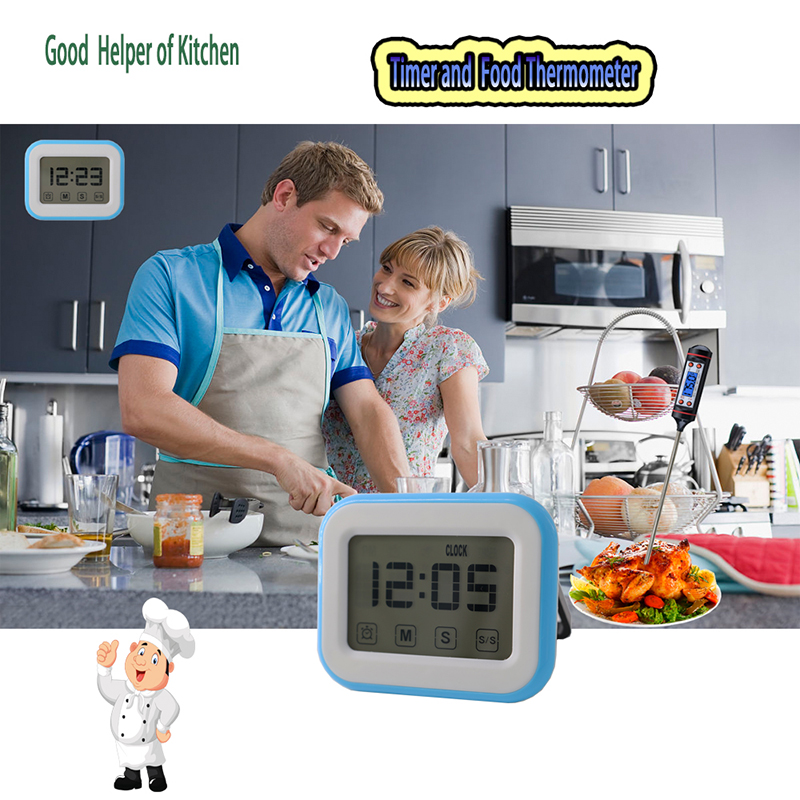 표준 품질 주방 터치 스크린 디지털 타이머 알람 시계 요리 도구