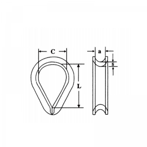 DIN6899 B 와이어 로프 골무 아연 도금