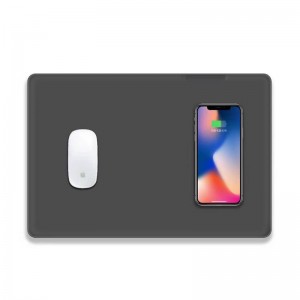 KPS-HBQ22 2in1 사용자 정의 QI 5W 고품질 가죽 얇은 마우스 패드 무선 충전기