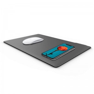 KPS-HBQ22 2in1 사용자 정의 QI 5W 고품질 가죽 얇은 마우스 패드 무선 충전기