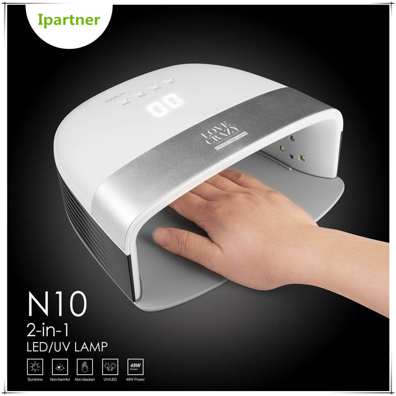 N10 네일 드라이어, 48W LED UV 네일 램프, 젤 네일 폴리시 용 센서 및 타이머 설정 Ipartner 제공