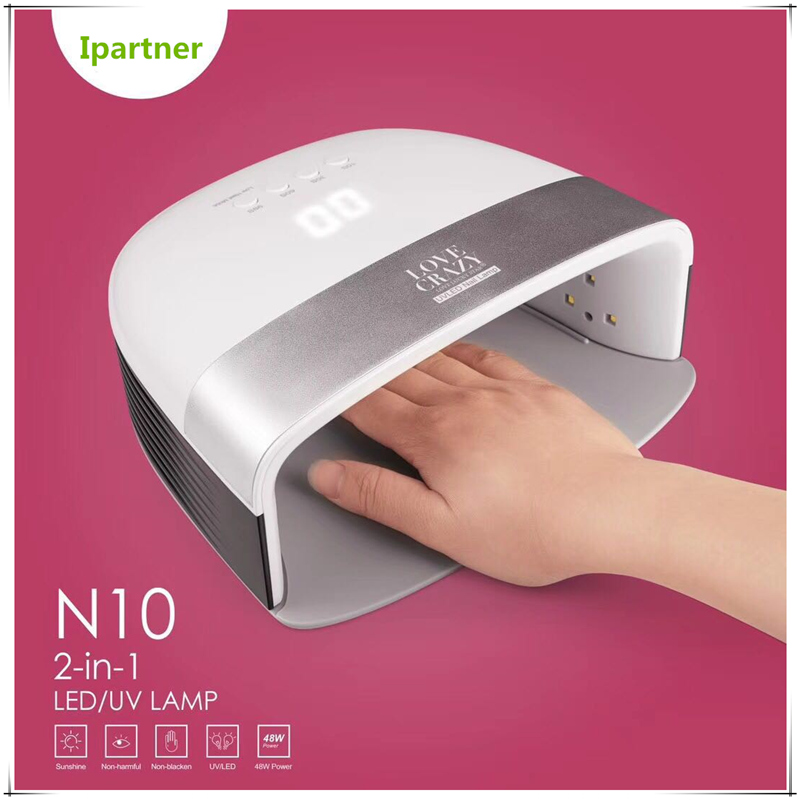 N10 네일 드라이어, 48W LED UV 네일 램프, 젤 네일 폴리시 용 센서 및 타이머 설정 Ipartner 제공