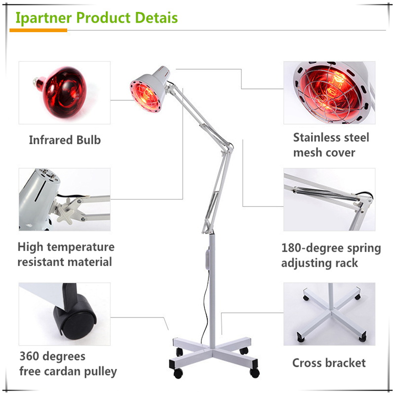 Ipartner 적외선 바닥 스탠드 히트 램프 건강 통증 완화 요법 275W 살롱 가정용