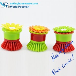 AKDB002 작은 핸디 꽃 모양의 주방 청소 접시 브러쉬