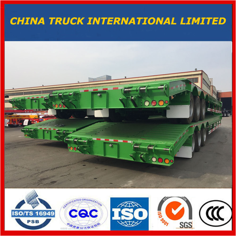 3 axles 굴삭기 운송 Gooseneck Lowboy 로우 베드 로우 베드 세미 트레일러