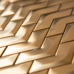 헤링 본 금속 타일 주방 / 욕실 벽 타일 모자이크에 대한 스테인레스 스틸 타일 모자이크