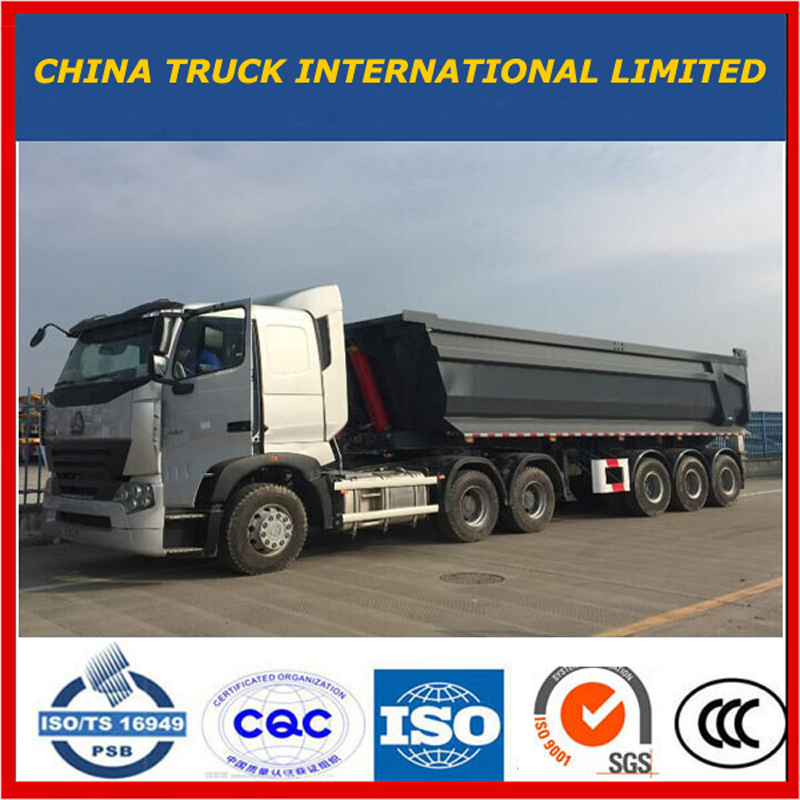 Cimc Tri Axles 25m3--37m3 사이드 덤프 세미 트레일러 / 티퍼 트럭 세미 트레일러