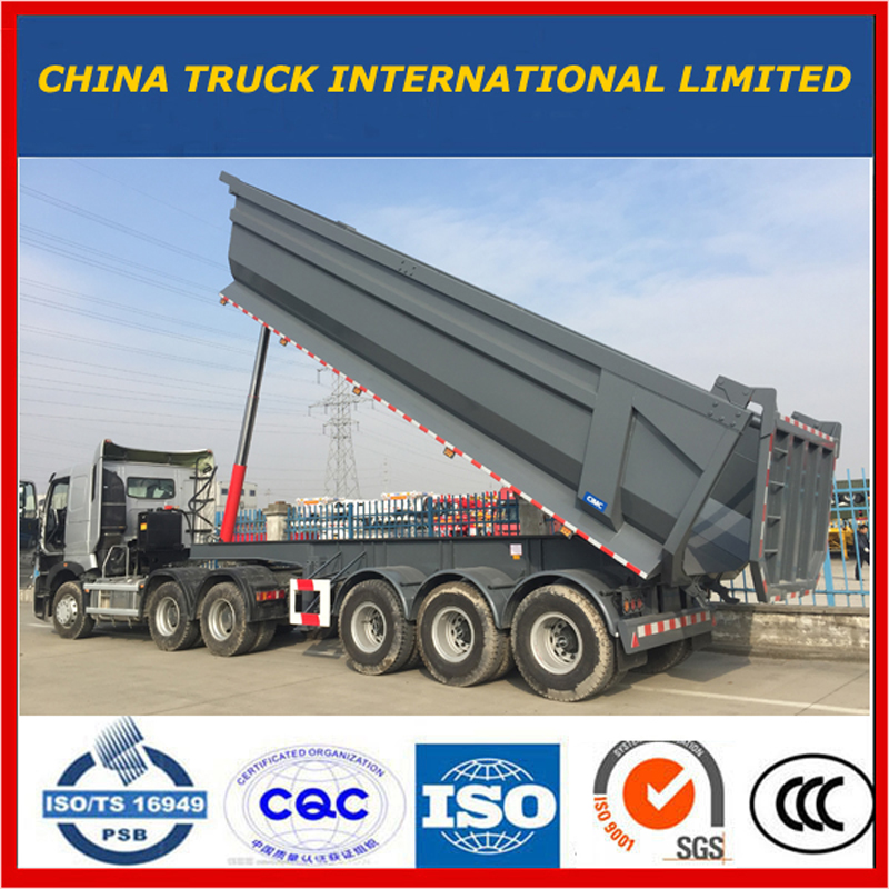 Cimc Tri Axles 25m3--37m3 사이드 덤프 세미 트레일러 / 티퍼 트럭 세미 트레일러