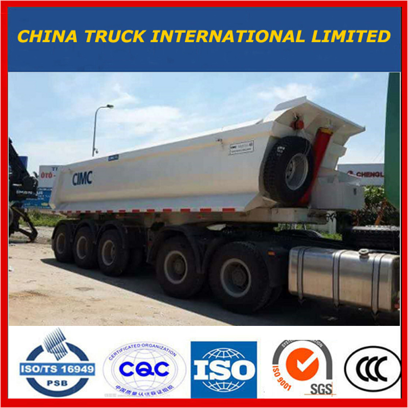 Cimc Tri Axles 25m3--37m3 사이드 덤프 세미 트레일러 / 티퍼 트럭 세미 트레일러