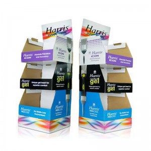 YJ 팝업 골판지 제품 디스플레이 스탠드, 골판지 카톤 바닥 디스플레이 랙, 종이 디스플레이 스탠드 선반 단위