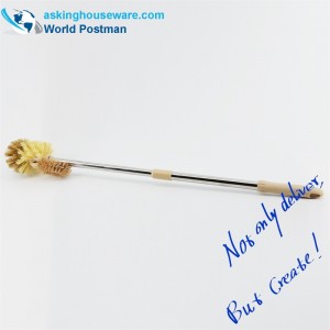 작은 다기능 청소 브러쉬와 Akbrand 변기 브러시 탄성 스테인레스 스틸 파이프