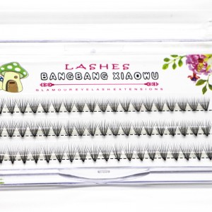 뜨거운 판매 10p 뿌리 플레어 개별 볼륨 3D 속눈썹 확장