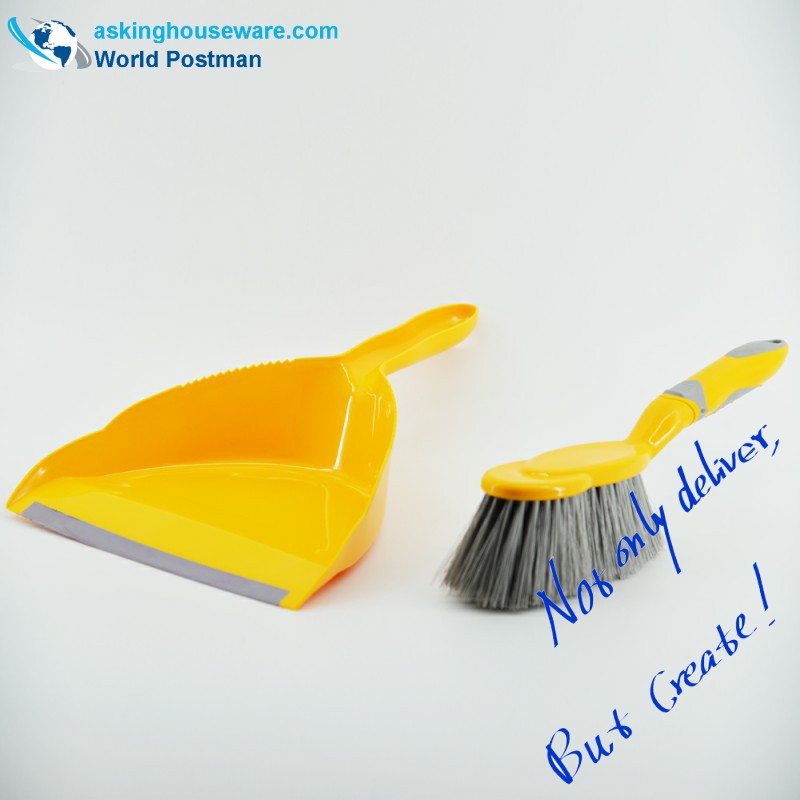 Akbrand Dustpan 브러쉬 빗자루 TPR 소프트 쓰레받기 입구 및 TPR 소프트 핸들