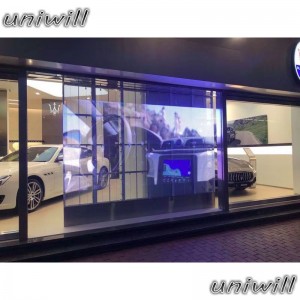 높은 품질의 제조 업체 풀 컬러 투명 LED 디스플레이 / P3.91 창 유리 메쉬 led 화면