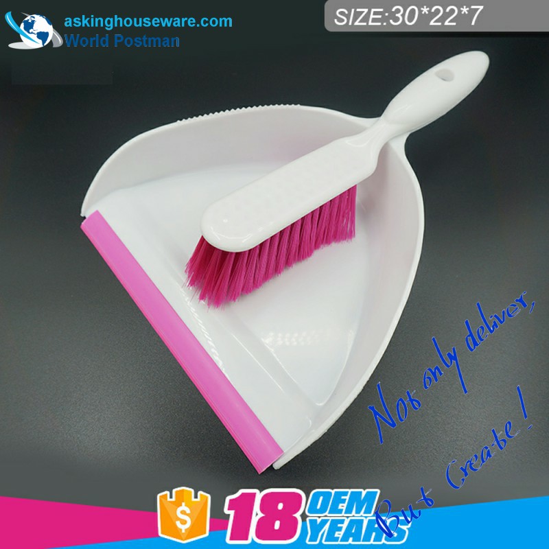 더 넓은 입구와 PVC 라인이있는 Akbrand Dustpan 브러시 빗자루