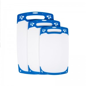 독특한 미끄럼 방지 디자인 다중 크기 플라스틱 주방 도마 세트