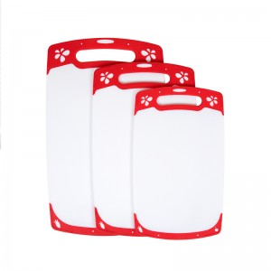 독특한 미끄럼 방지 디자인 다중 크기 플라스틱 주방 도마 세트