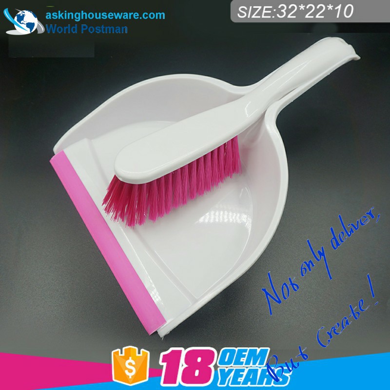 웨이브 모양 디자인의 Akbrand Dustpan 브러쉬 빗자루 입구에서 PVC 라인