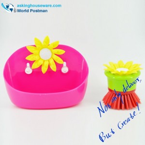 Akbrand 주방 청소 브러쉬 및 보관 상자 측면에 빨판 세트