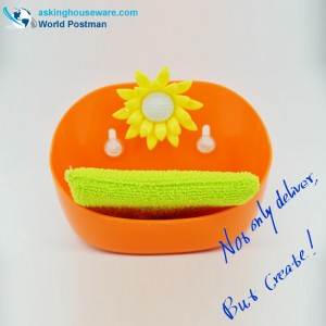 Akbrand 주방 청소 스폰지 수색 및 저장 통 세트 빨판과 함께