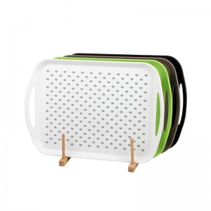 PP 플라스틱 직사각형 패스트 푸드 검은 트레이 서빙