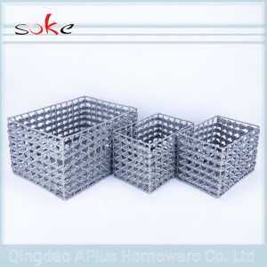 유행 100 % PE 등나무 길쌈 된 저장 바구니