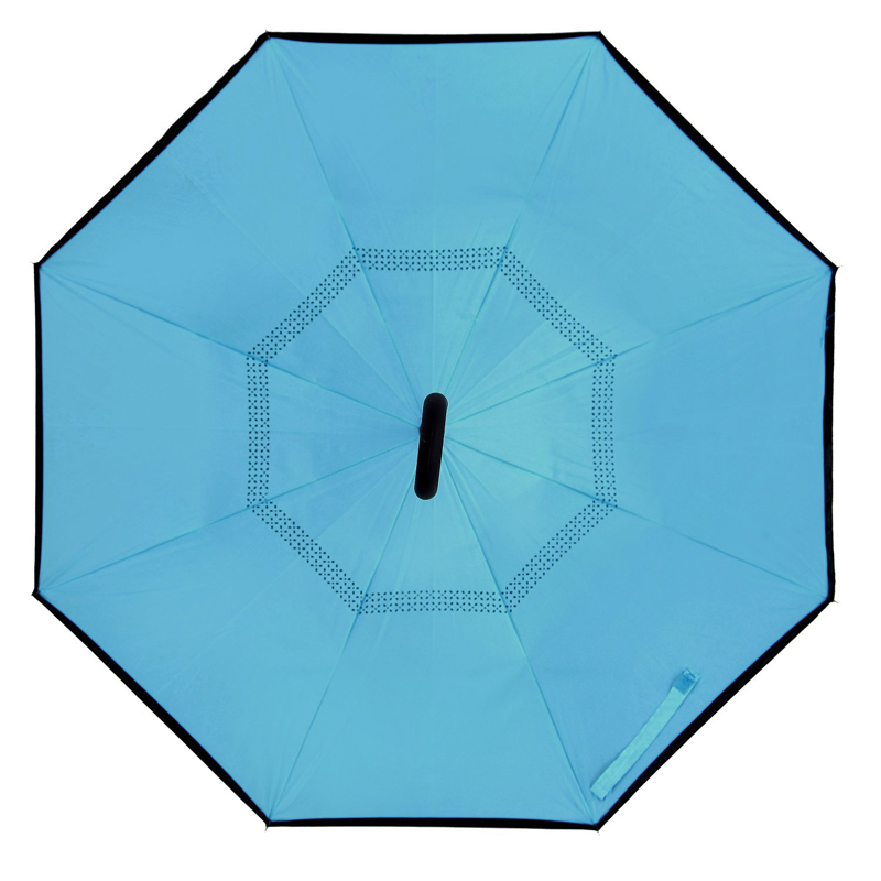 사용자 지정 인쇄 더블 레이어 C 손잡이 거꾸로 비 우산