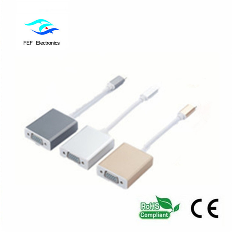 USB 3.1 Type-C 남성 - VGA 여성 변환 코드 : FEF-USBIC-002