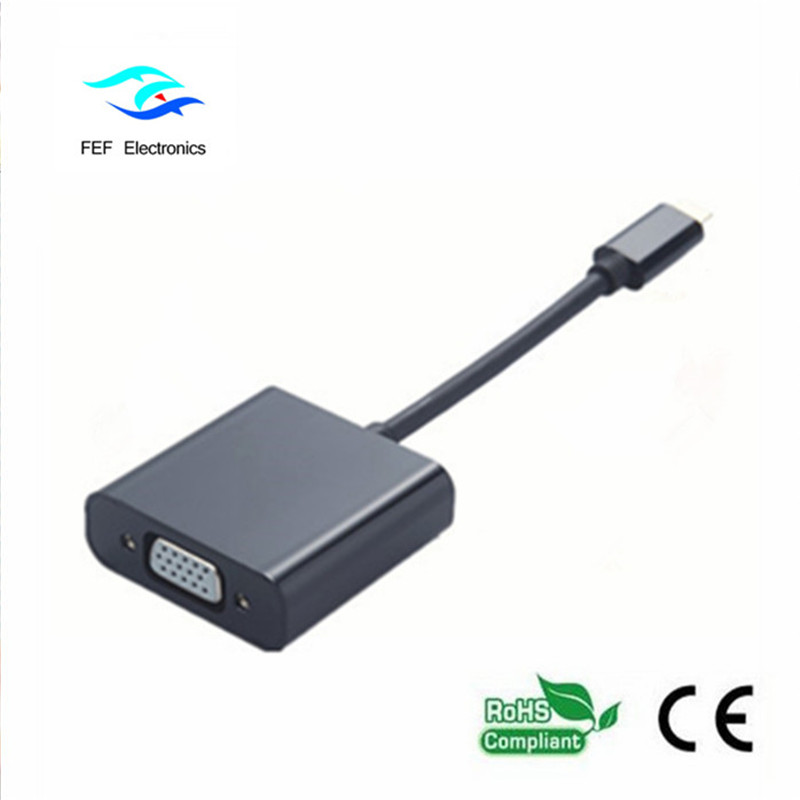 USB 3.1 Type-C 남성 - VGA 여성 변환 코드 : FEF-USBIC-002