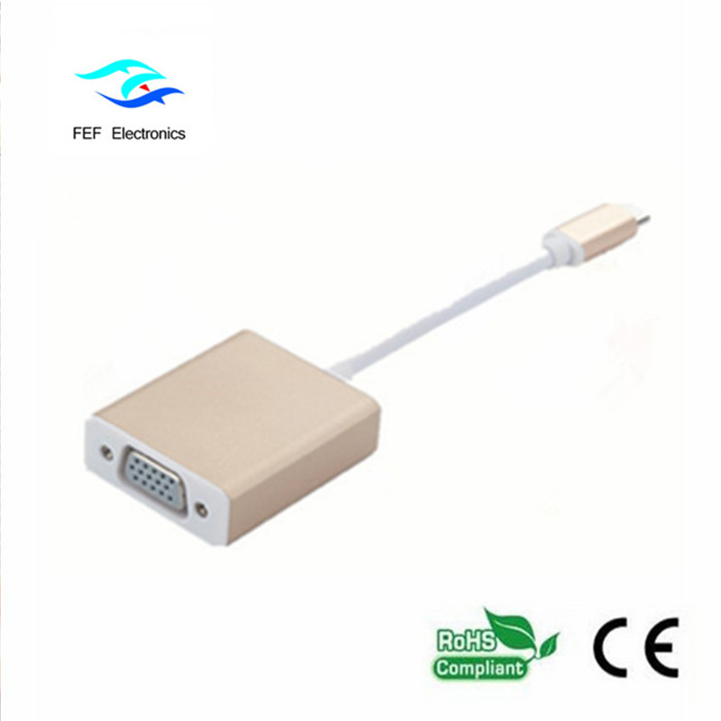 USB 3.1 Type-C 남성 - VGA 여성 변환 코드 : FEF-USBIC-002