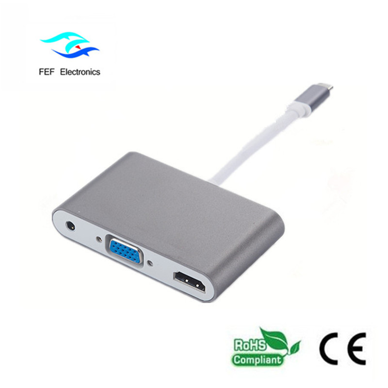 미니 디스플레이 포트 / USB + 3.1 형 c ~ HDMI + VGA 여성 + 오디오 코드 : FEF-DPIC-016