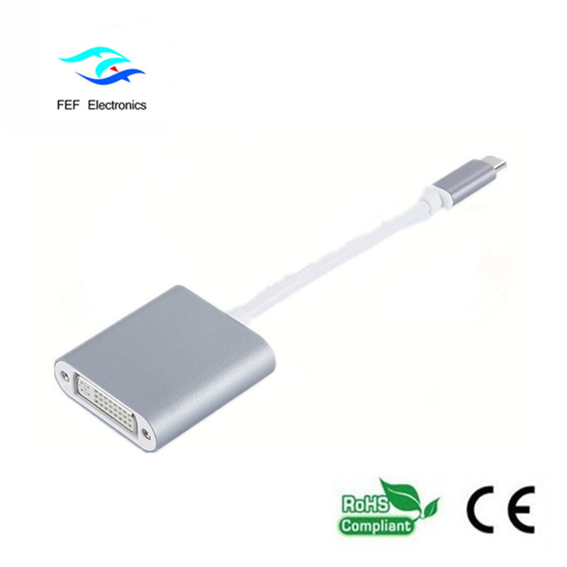 USB TYPE-C - DVI 변환 커넥터 ABS 쉘 코드 : FEF-USBIC-003