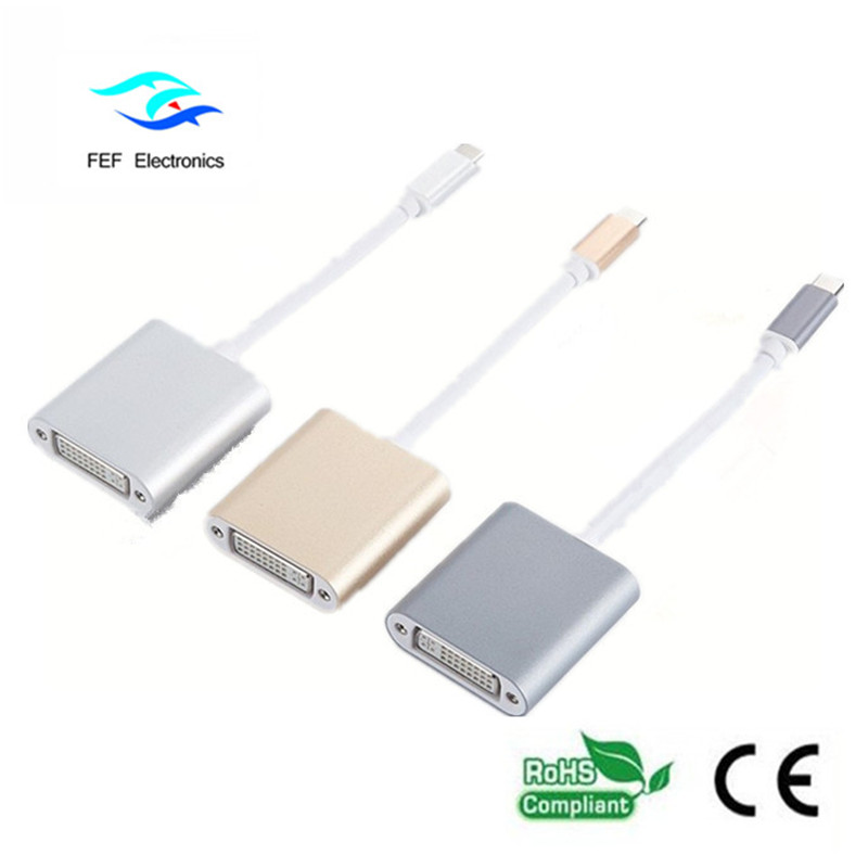 USB TYPE-C - DVI 변환 커넥터 ABS 쉘 코드 : FEF-USBIC-003