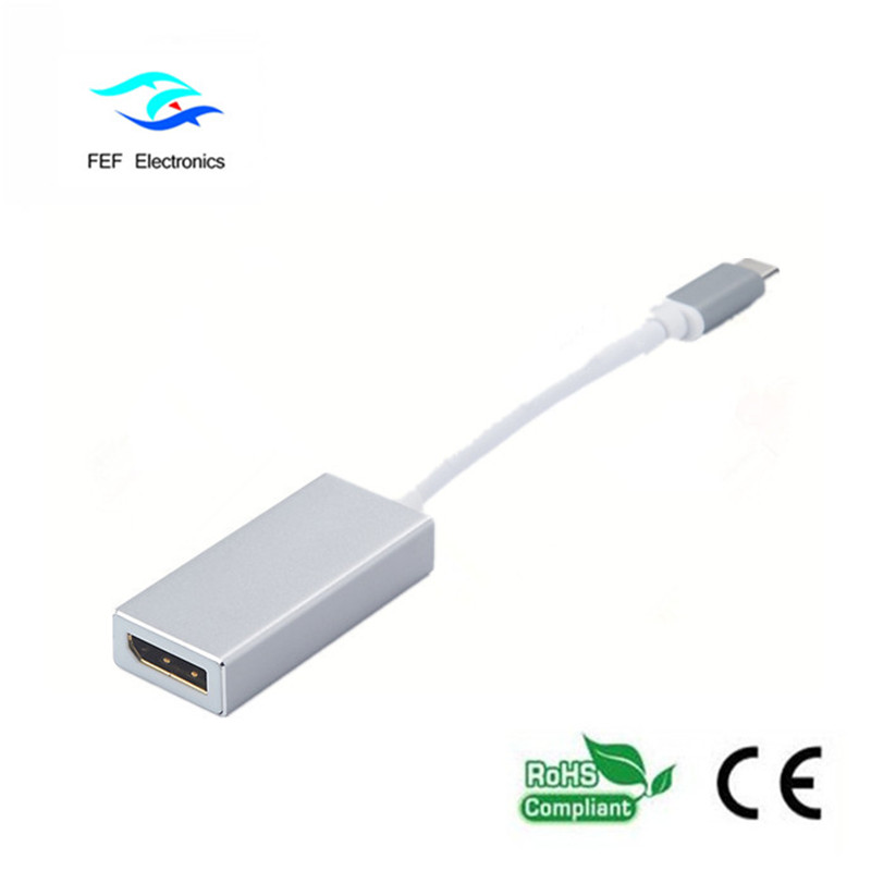 USB TYPE-C to Displayport 여성용 변환기 금속 케이스 코드 : FEF-USBIC-004