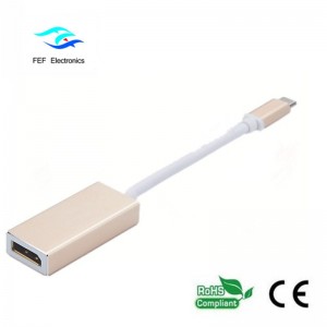 USB TYPE-C to Displayport 여성용 변환기 금속 케이스 코드 : FEF-USBIC-004