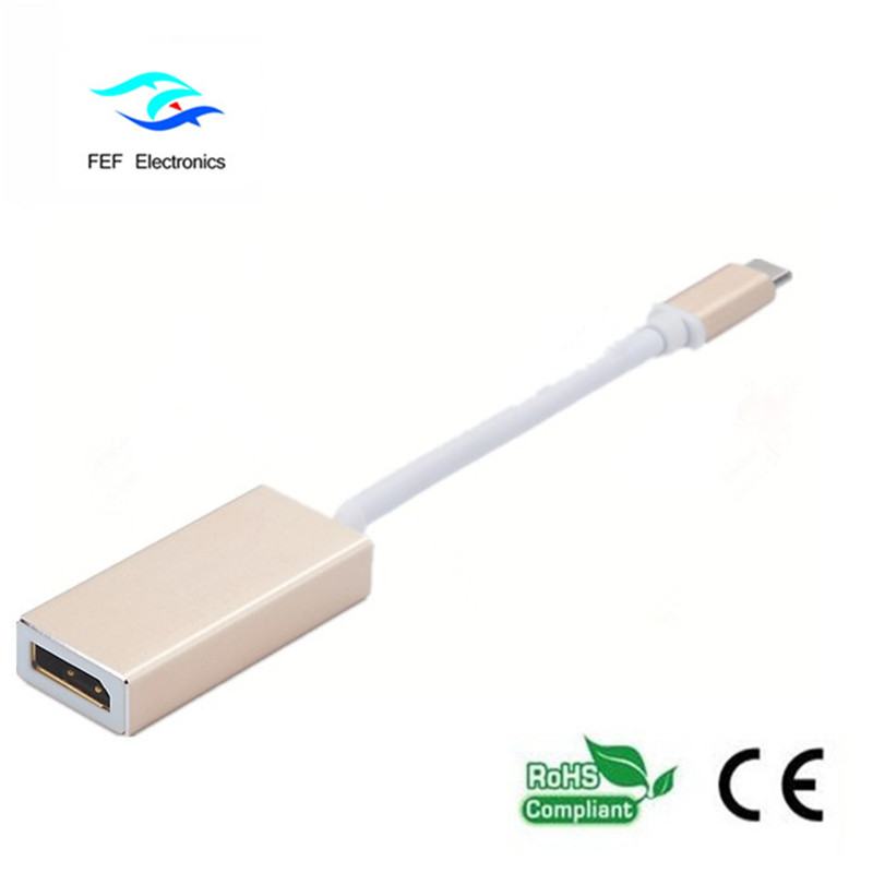 USB TYPE-C to Displayport 여성용 변환기 금속 케이스 코드 : FEF-USBIC-004